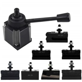 AXA 250-111 Wedge Type Tool Post Set for Lathe 12in with 2 Extra T Tool Holder