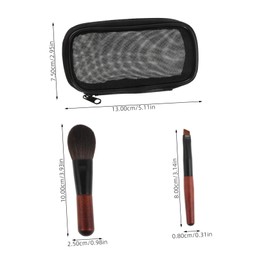 OHPHCALL Compact Makeup Brush Set Animal Hair Eye Shadow Blush Brush for Women Travel Size
