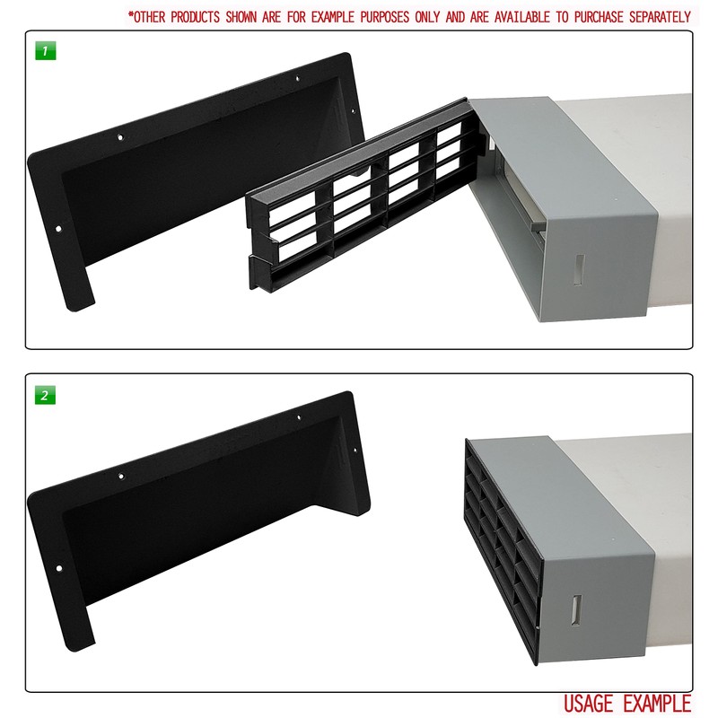 9x3 Airbrick Cover Ducting Cowl - Black Exclusive to i-sells