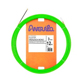 Anguila Max 7.3300.012 Cable Tie Guide Polyester Braided Monofilament Ø3 mm 12 Metres and Fixed Terminals with Tie, Green