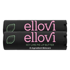 Ellovi Natural Lip Butter Lip Balm - Key Lime - Pure Enough to Eat - Made With Just 6 Vegan Ingredients - Moisturizing Lip Care for All Day Hydration (2-Pack)