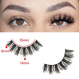 FARRED Fluffy Lashes False Eyelashes Short Wispy Eye Lash Strips 10 Pairs Separated Volume Eyelash Pack 16mm Dramatic Wispies Fake Strip Lashes Clusters Pestañas Spiky Look (C11 | 9-16MM)