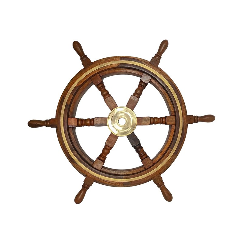 Treasure Gurus Wooden Antique Maritime 24" Captains Shipwheel Ships Wheel