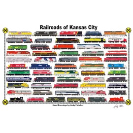 Railroads of Kansas City 11"x17" Horizontal Poster by Andy Fletcher signed
