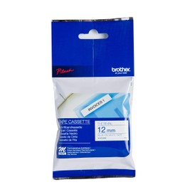 Brother MK-233BZ Labelling Tape Cassette, Blue on White, 12 mm (W) x 8 m (L), Brother Genuine Supplies