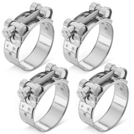 Poppstar Set of 2 hinge bolt clamps stainless steel hose clamps clamping range 52-55 mm, band width 22 mm, W4