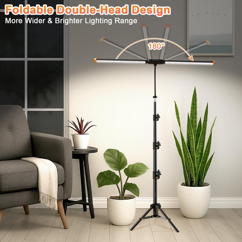 Plant Grow Light with Stand,Super Bright 6000K White Full Spectrum