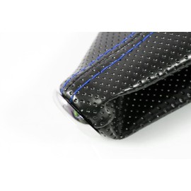 UNIVERSAL BLUE STITCH/JDM BLACK PERFORATED STYLE MANUAL/AUTO SHIFTER SHIFT BOOT