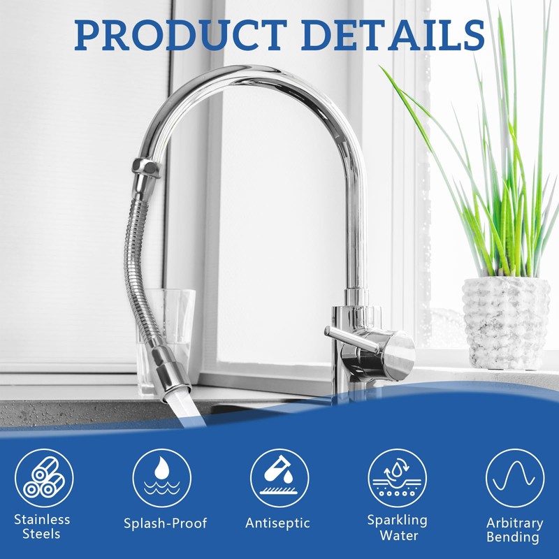 VZXZXE Tap Extension 20 cm, 360° Swivel Function, Explosion-proof and