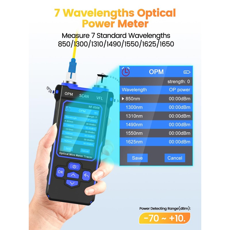KOLSOL Network Cable Tester with Optical Power Meter, CAT5 CAT6