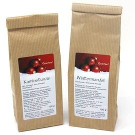 2 x Christmas Tea in the Advent Season - Fruit Tea "Kaminstunde" & Black Tea "Winter Almond" 100 g Each