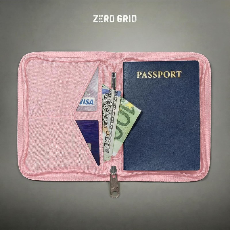 Zero Grid Cartera para pasaporte - Soporte para documentos de