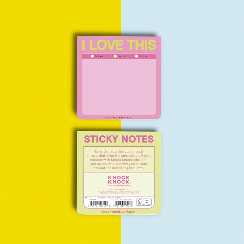 1-Count Knock Knock I Love This Sticky Note Pad, 3