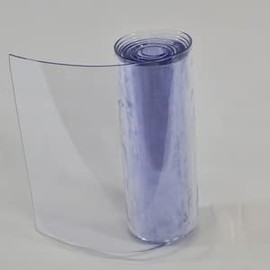 Byson Vinyl Strip 100 mm Wide x 8 Feet Long, 2mm Thick Clear Vinyl Curtain Plastic Pet Door/Flaps PVC Replacement Strips for Walk in Freezer/Cold Room