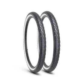 MOHEGIA 2 Pack Bike Tires, 26 x 2.125 Inch Folding Replacement Tires for Beach Cruiser Bicycle/White Side Wall