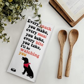 OFJE Funny Labrador Retriever Dog Tea Dish Towel, All Food Must Go to The Lab Kitchen Hand Towel for Kitchen Bathroom, Labrador Retriever Dog Mom Gifts for Women, 16x24 Inch