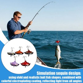 Realistic Fishing Lures | Fish Lures | Electroplated Sequins Bat Design Sinking Fish Gear for Long-Distance Casting Freshwater Saltwater Catfish Crappie Walleye