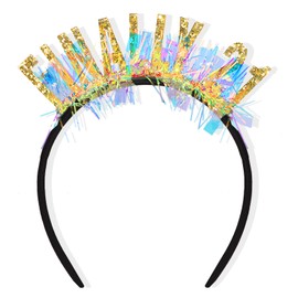 CIEHER Tiara Gold 21st Birthday Decorations for Her 21 Year Old Birthday Crown