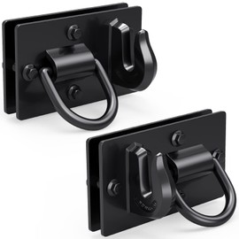 WEISIGAO 2PCS Tractor Bucket Hooks with Tie Down Ring, Grade 70 Grade Forged Steel Bolt-On Grab Hook with Back Plates for Tractor Bucket RV UTV Truck Heavy Duty MBS Max 1.5W Lbs, Black