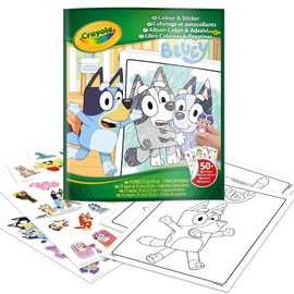 Crayola Bluey Color & Sticker Activity, Coloring Pages, 32 Count, Gift for Kids, Ages 3, 4, 5, 6