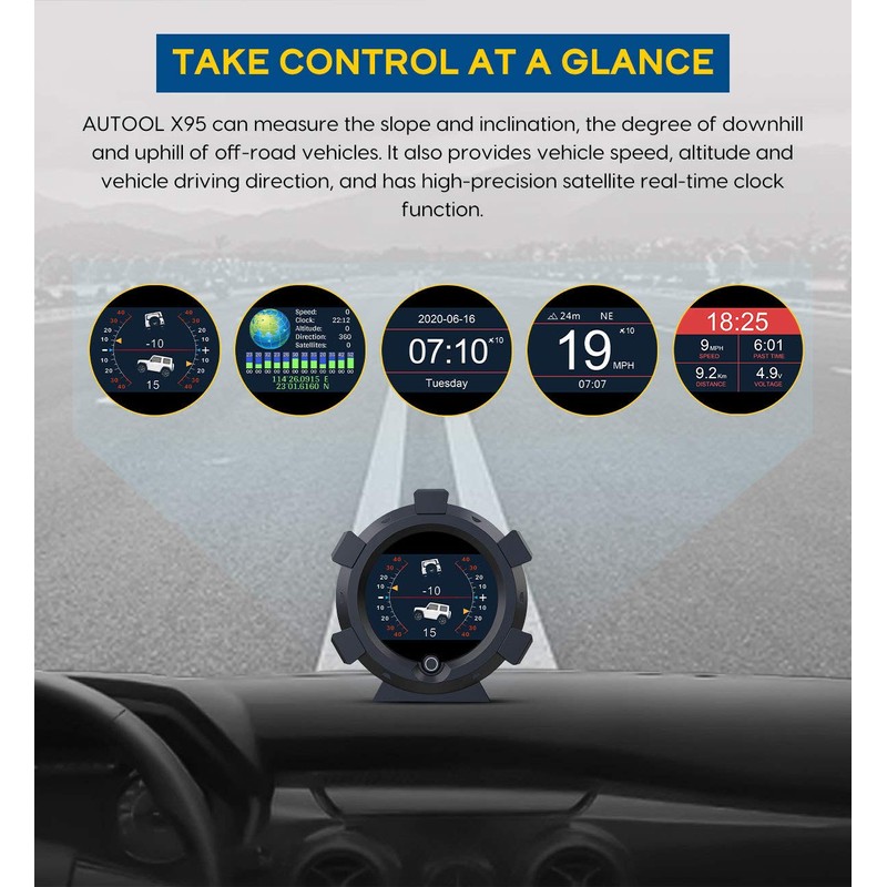 OBEST X95 Multifunction Meter, Compass GPS Speedometer, Car Inclinometer, Vehicle