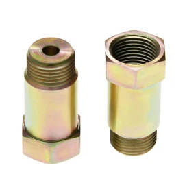 O2 Oxygen Sensor Spacer Adapter Isolator Extender Straight CEL Fix Kit for Exhaust Systems Check Engine Light Eliminator Adapter with M18 x 1.5 Sensor Holes, 45mm length (2Pcs)