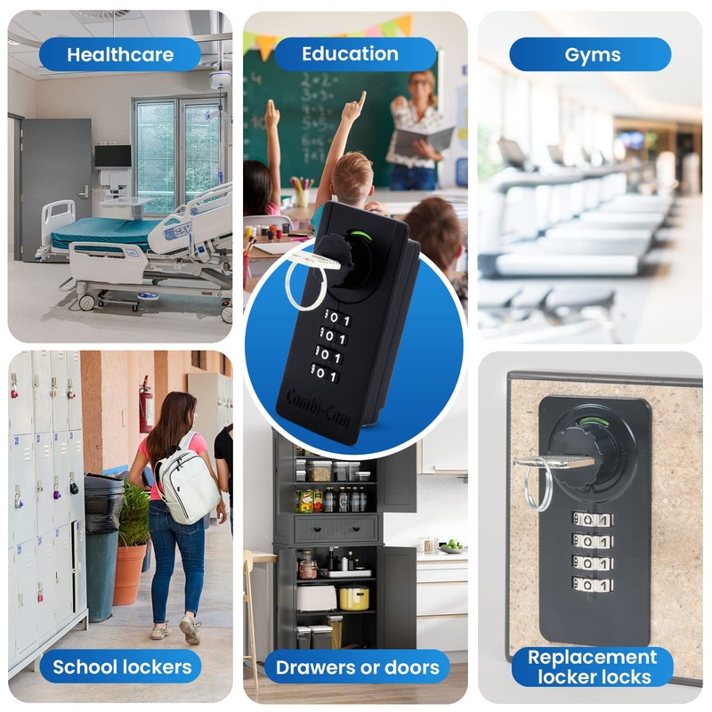 Combi-Cam 7700 & Key MAX Combination Locker LOCKS-7700, Black