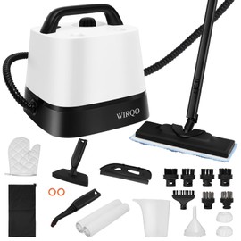 Steam Cleaner with 24-Piece Attachments, Multipurpose Steamer Mop for Home, Floor, Car, Grout, Tile, Furniture, Carpet, Couch, Window, Wall, Upholstery, Oven Grease, Canister, 1.5L Tank