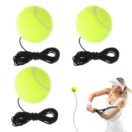 Pack of 3 Tennis Balls with Cord, Tennis Trainer, Tennis Ball with String Tennis Trainer Replacement Ball Equipment, for Tennis Trainer, Tennis Balls with Cord for Adults, Beginners, Training