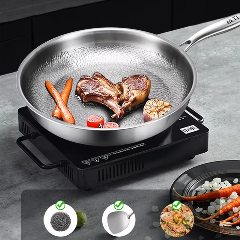 Cowenhey Titanium Pan with Hammer & Lid & Shovel, Titanium