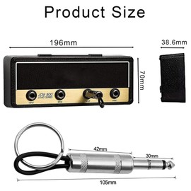 Mar sha ll Vintage Key Holder in Guitar Amplifier Design, Wall Mounted Key Holder with 4 Guitar Plugs, Key Rack for Hallway and Music Room