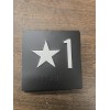 Buildingsigns.com Star 1 - Elevator Jamb Plate Sign with Braille and Raised (black, white 4x4)
