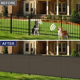 Windscreen4less 4' x 20' Privacy Fence Screen Heavy Duty Windscreen Fencing Cover Windblock Mesh Fabric Shade Cloth with Brass Grommtes for Garden Yard Pool Deck Carport Construction, Brown