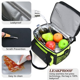 BAGNN Lunch Bag for Men/Women, Insulated Adult Lunch Box with Bottle Opener, Expandable Double Cooler Tote for Work/Picnic/Beach-16L (Neon Green)
