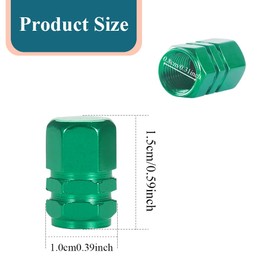 8PCS Car Tire Stem Valve Caps, Aluminum Alloy Hexagonal Valve Cap, Corrosion Resistant Car Tire Air Cap Set, Universal Colored Dust Valve Cover for Cars Trucks Motorcycles SUVs and Bikes