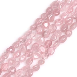 HAAMIIQII 45pcs 5-8mm Natural Rose Quartz Beads Irregular Freeform Tumbled Crystal Loose Gemstone Beads for Jewelry Making DIY Bracelets Necklaces Earrings