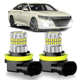 SENROBO Fit for Honda Accord 2006-2022 Fog Light Bulbs or DRL, 13000LM Super Bright 360° Illumination H11/H8 Fog Lights, 6000K Cool White Upgraded 4014 Chips Fog Lamp, Pack of 2