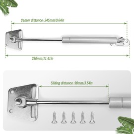 Vivikivi Pack of 2 Hydraulic Gas Lift 100N/10kg Soft Close Shock Absorber for Kitchen Cabinet, Cabinet Door, Furniture Door, Toy Box, Wardrobe, Silver