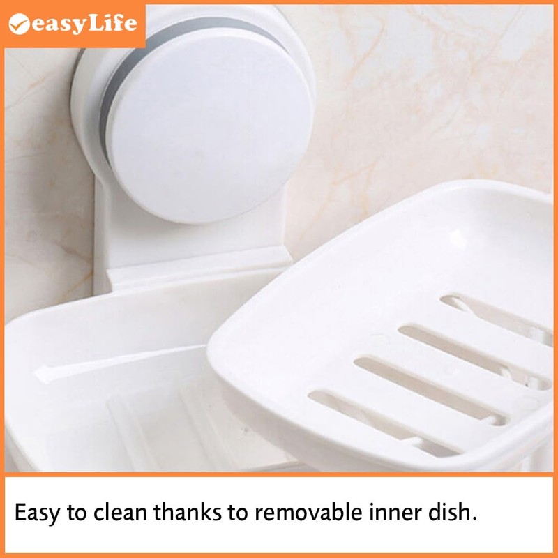 Easylife Instant Fix Double Layer Plastic Soap Dish (H19 x