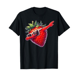 Funny Cool Dabbing Strawberry Festival 2024 Kids Toddlers T-Shirt