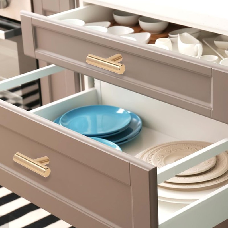 XINGYATU 20 PCS T Bar Handle, Gold Cabinet Door Wardrobe