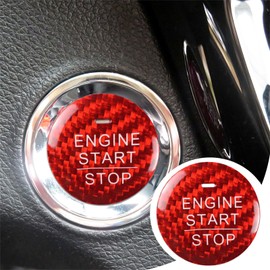VKGUG Carbon Fiber Push Start Button Cover Compatible with Honda XRV Fit Odyssey Spirior Jade Vezel Engine Start Stop Button Cover Key Ignition Switch Cover Red