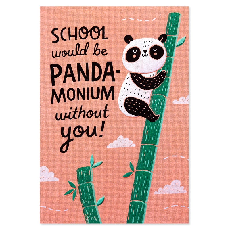 American Greetings Funny Thank You Card for Teacher (Panda-monium)