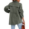 Ebifin Women's Military Anorak Jacket Zip Up Snap Buttons Lightweight