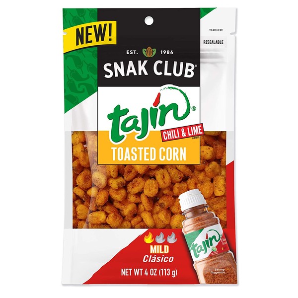 Snak Club Tajin Clasico Toasted Corn, 4 Ounce, 6 Count