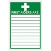 V Safety First Aiders Sign - 200mm x 300mm -
