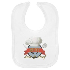 Azeeda 'Best Dad & Chef' Soft Cotton Baby Bib (BI00061491)