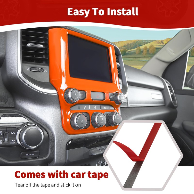 RT-TCZ for RAM Orange Dash Trim AC Control Panel Cover
