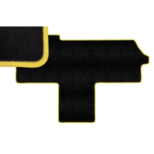 PartCatalog Yellow Edge Custom Fit Front Carpet Floor Mat, Black,