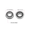 sourcing map Flange Ball Bearing Chrome ABEC-3 Bearing FR8-2RS 2Qty